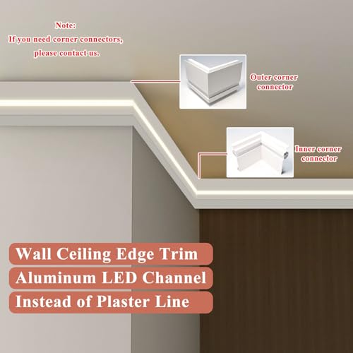 Moldura de techo de aluminio de 12 cm de altura, compatible con tiras LED de 8 mm y 10 mm 5