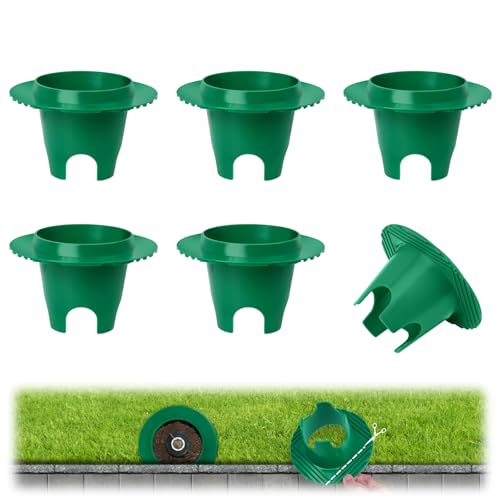 Lawn Sprinkler Head Protector 3.5 Inch Inner Diameter Donut-Style Lawn Sprinkler Head Guard Protector to Prevent Damage from Mowers & Trimmers - 6PCS