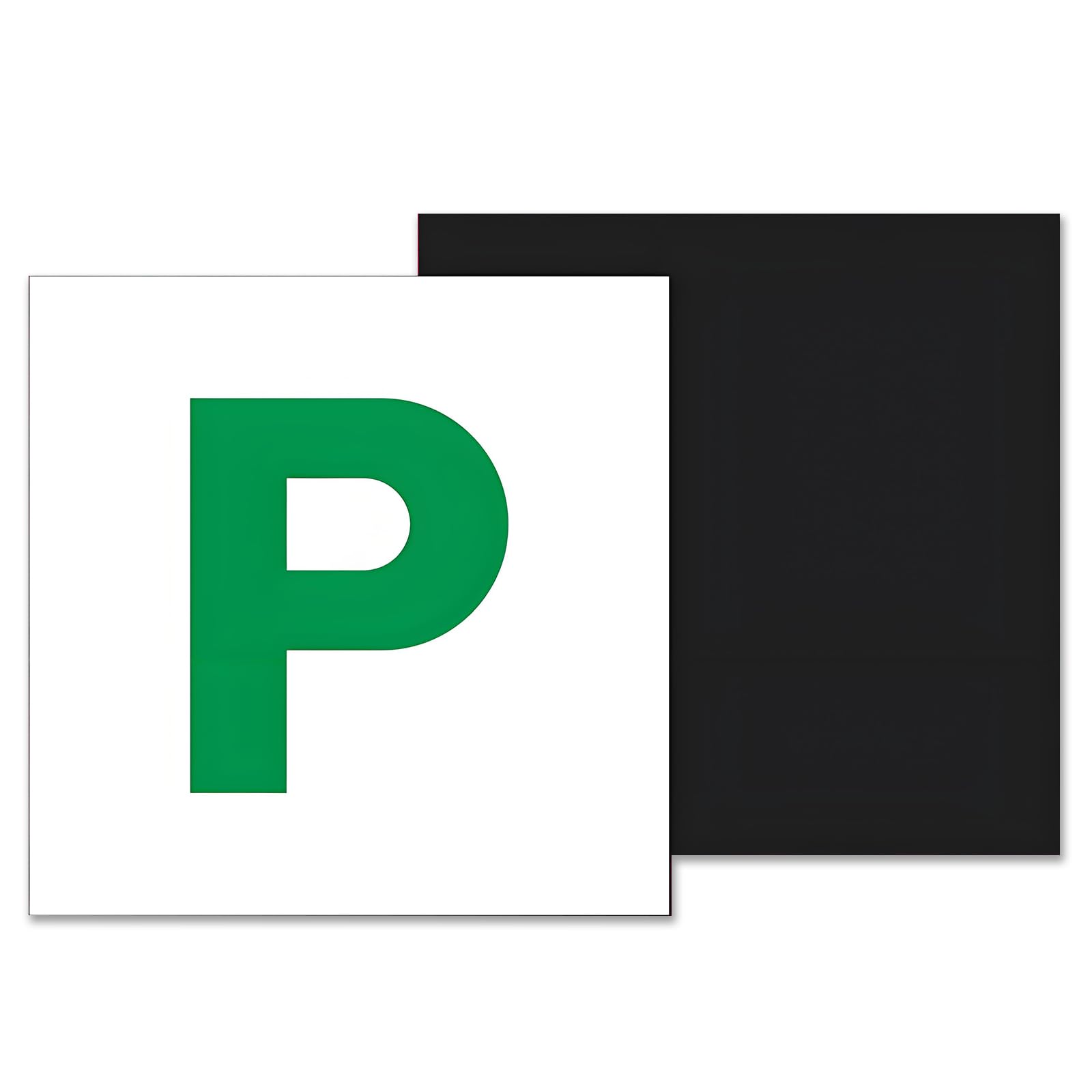 Ezvezs Green 2Pcs Fully Magnetic P Plates For New Drivers,Weatherproof Learner Plates,Reusable Car P Sign For Driver,Strong Magnetic Learners Plate Ideal For Car New Drivers,Learner & Passed