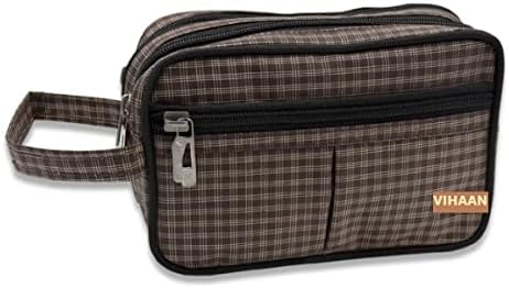 VIHAAN™ Cosmetic Pouch/Toiletry Kit/Medicine Pouch/Jewelry Kit/Makeup Pouch (Brown)