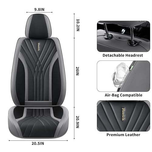 FLORICH Seat Cover, Luxury Leatherette Gary Car Seat Covers,Waterproof Seat Cover for Cars, Automotive Seat Covers for Sedan SUV Pick-up Truck by FLORICH - Image 4