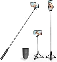 Vista 10 de Trípode para selfie, 3 en 1, extensible y portátil, para iPhone, con control remoto inalámbrico, compatible con iPhone 16, 15, 14, 13, 12, 11 Pro