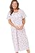 Price comparison product image Marlon Ladies Short Sleeve MN145 Longer Length Nightie, Pink Sprig, 12/14