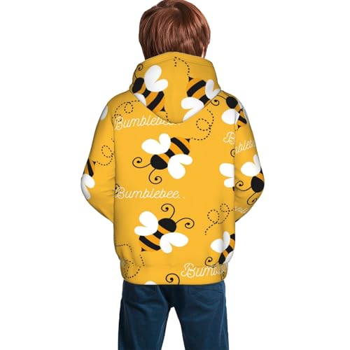 Cute Bee Butterfly Yelllow Kid Hoodies Boys Sweatshirts Girls Pullover with Pocket4