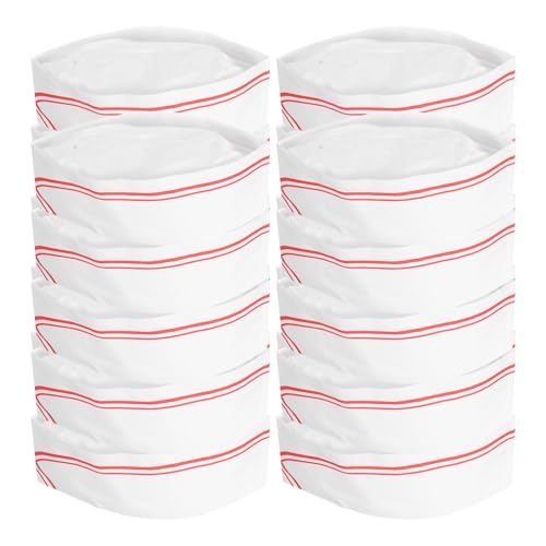 Hemobllo Lot de 40 Toques de Chef en Papier Jetables Rouge Bord, Taille Unique, Légères et Confortables, pour Cuisiniers Professionnels et Écoles de...