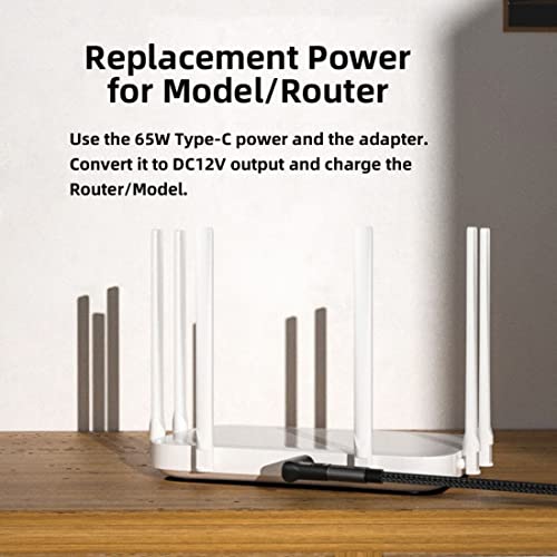 Chenyang Adaptador USB C para CC 12 V, USB 3.1 Tipo C fêmea para DC 5,5 x 2,1 mm, adaptador de plugu