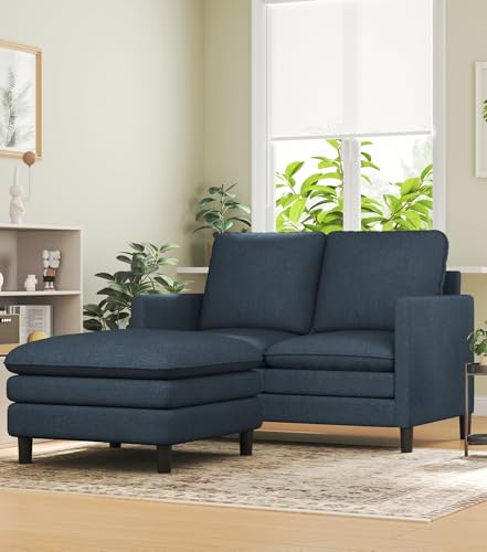 Image of Welzona 3-Layers Cloud L Shaped Couch, 51 inch Teddy Sofa and Loveseat Set
