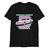 Retro 80s Aesthetic Car Graphic 1987 Chevy Monte Carlo SS Miami Beach Custom T-Shirt Black