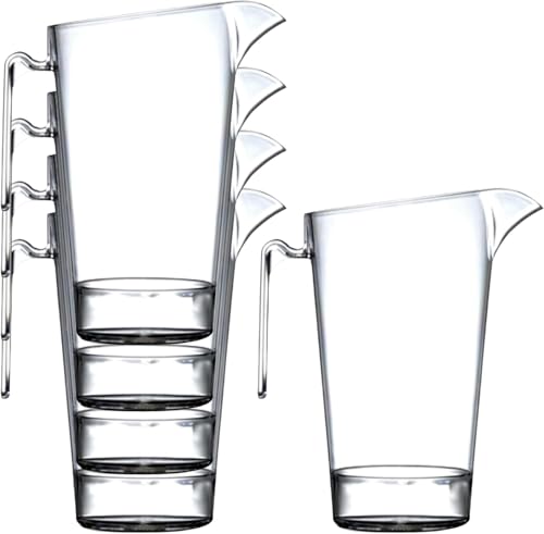 Crystal Clear Polycarbonate Pitcher Jug (2.2L/4 Pints) Stackable, Dishwasher Safe Ideal as a Water jug, for Pimms & Punches, Juices & Beers (2 Pack) - Image 3