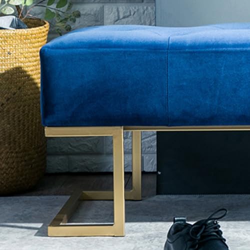 Banc avec coussin rembourré et tabouret de chambre moderne