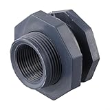 Zilimontt PVC-Schottverschraubungsadapter mit Silikondichtung für Wassertank, Aquarium, Bewässerung, Pool – Innengewindeanschluss für Garteninstallationsanwendungen (2,5 cm)