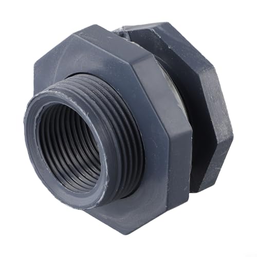 Zilimontt Adaptador de conector de tanque de PVC con rosca interna y junta de sellado de silicona, enchufe de manguera de jardín a prueba de fugas de larga duración para tanque de agua, acuario (1