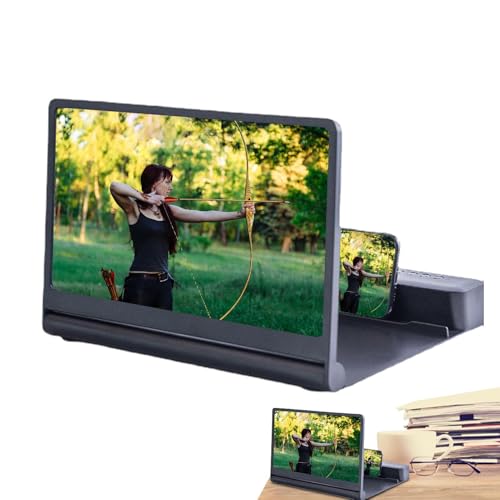 Lupa De Pantalla De Teléfono Celular, Ampliador De Pantallsa 3D HD De 12 Pulgadas, Amplificador De Pantalla De Soporte De Teléfono Plegablxe para Películas, Videos Y Juegos