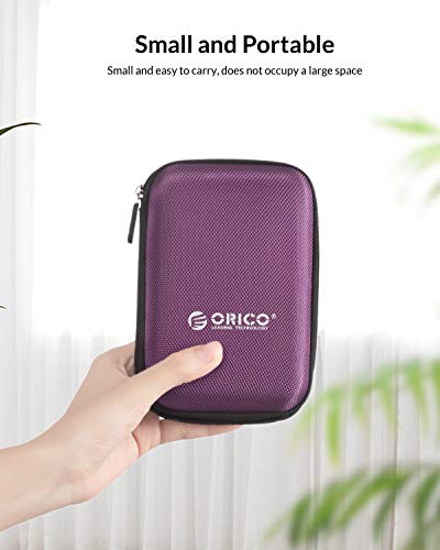 ORICO Hard Drive Case 2.5 inch External Drive Storage Carrying Bag Waterproof Shockproof with Inner Size 5.5x3.5x1.0inch for Organizing HDD and Electronic Accessories, Purple(PHD-25) - image 6