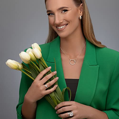 925 Sterling Silver Necklace Pendant on Rolo Chain With 2 Infinity Interlocking Hoops Vintage Look Hypoallergenic Nickel & Lead-free Artisan Handcrafted Designer Collection, Made in Israel4