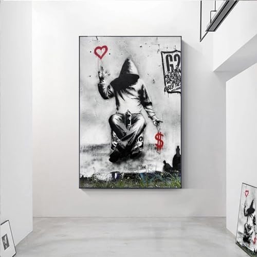 Impression murale graffiti abstrait 60x90 cm cadre interne décor maison