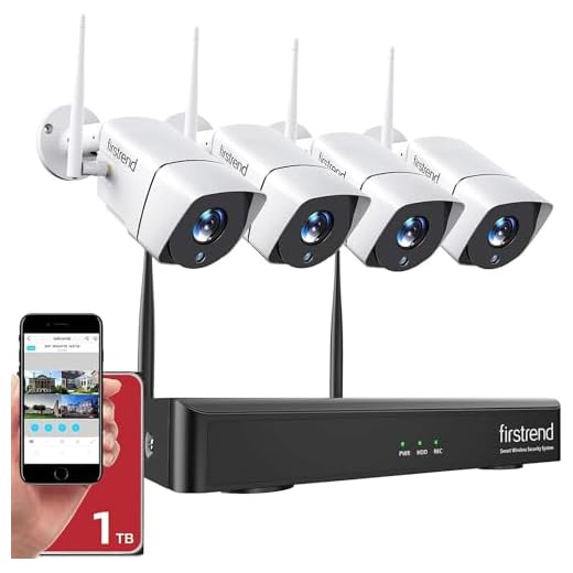Security Camera System Wireless,Firstrend 1080P 8CH Wireless Home Security Systems with 4pcs 2MP Full HD Cameras 1TB HDD Night Vision Motion Detection Free App for Indoor Outdoor Video Surveillance