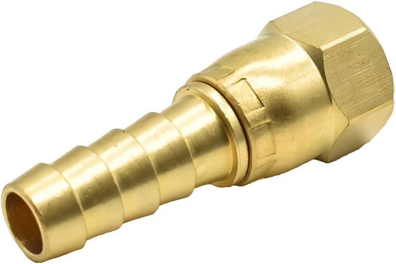 Interstate Pneumatics FFS146 Brass Hose Fitting, Connector, 3/8 Inch Swivel Barb x 1/4 Inch Female NPT End