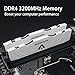 DDR4 RAM 32GB (2x16GB) 3200MHz PC4-25600 XMP CL18 1.35V 288-pin Desktop PC Memory Module with Heatsink White Acclamator Ounce Series