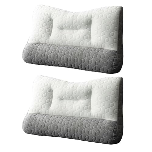 Almohada cervical para aliviar la apnea del sueño, diseño ergonómico ortopédico para sueño profundo, soporte de látex para la salud del cuello