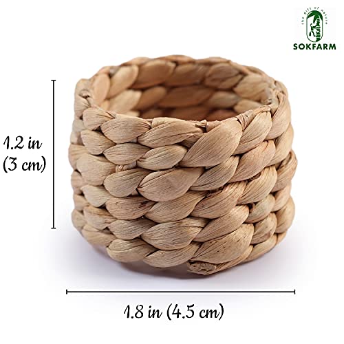 12Pcs Round Woven Napkin Ring, Water Hyacinth Napkins Rings, Rustic Napkin Rings, Handmade Braided Grass Napkin Ring, Farmhouse Napkin Rings, Spring Napkin Rings, Napkin Holder Set Of 12 #TOP1