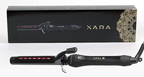 Professional Curling Iron 1 Inch with Glove-CONFU Curling Wand 6 Heating Setting & LCD Display Temperature, 2 Ceramic Tourmaline Coating, Anti-Scald Insulated Wand Tip (220 °F to 400 °F)