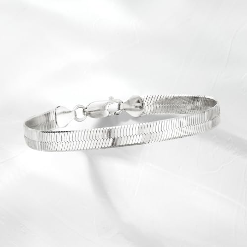Ross-Simons Italian 6mm Sterling Silver Herringbone Bracelet3