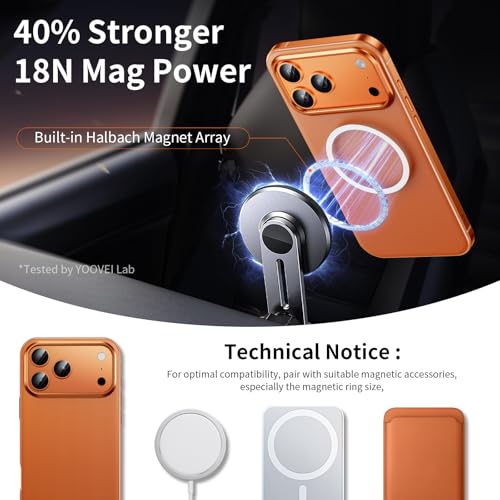YOOVEI Metal Case for iPhone 17 Pro Max, [1:1 Metal Original Grip] Slim Aluminum Alloy Frame [Fit for MagSafe] Heavy-Duty Protection Shockproof Anti-Fingerprint Phone Case for 17 Pro Max Orange by YOOVEI - Used condition - Image 3