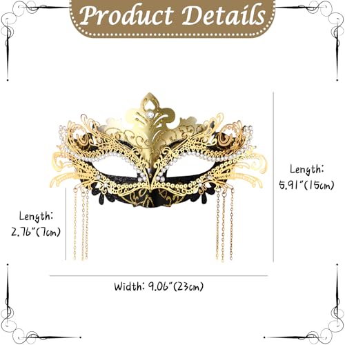 Masque de bal masqué en métal ciselé et strass luxe Oidea - 4