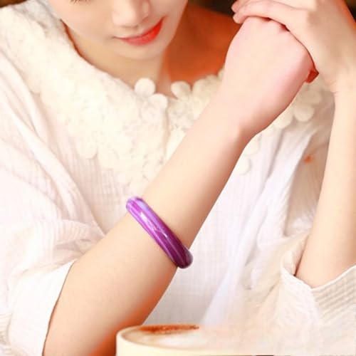 Bracelet jonc calcédoine violette résistant pour poignet sublimé