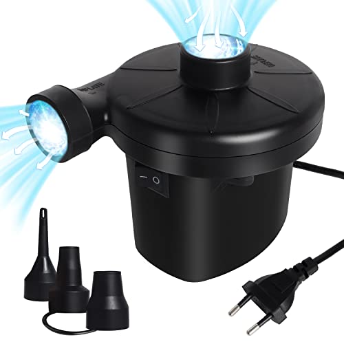 Pompe à Air Électrique Gonfleur Dégonfleur,Gonfleur avec 3 Buses, Pompe à Pagaies AC 220V-240V/150W Electrique Paddle Piscine, Pompes à Pagaies pour Le Camping en Plein air, Flotteur de Piscine Cover