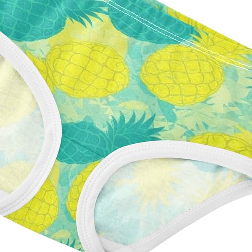 Yellow Pineapples Teal Watercolor Toddler Girls Underwear 2t Cotton Cute Panties Girl Animals Kids Undies Briefs4