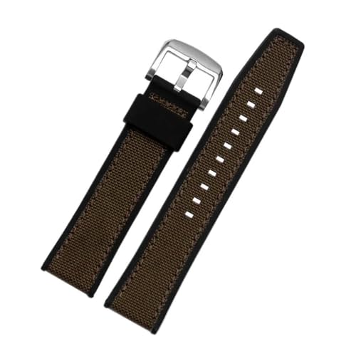 Bracelet de montre 22mm noir marron compatible Seiko SRPD76K1 cuir silicone