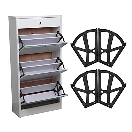 4PCS 10.2x7.9in Shoe Drawer Hinge,Shoes Drawer Cabinet Hinges Flip Frames Shoes Drawer Cabinet Hinges Turing Rack Replacement Fittings for Bedroom Living Room by Yuecoom - Used condition - Image 7