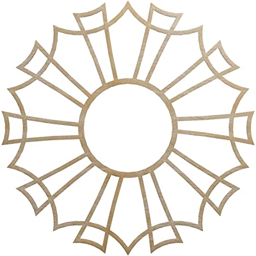 Image of Ekena Millwork 40 inchOD x 14 1 /8 inchID x 3 /8 inchT Augustus Wood Fretwork Pierced Ceiling Medallion, Birch