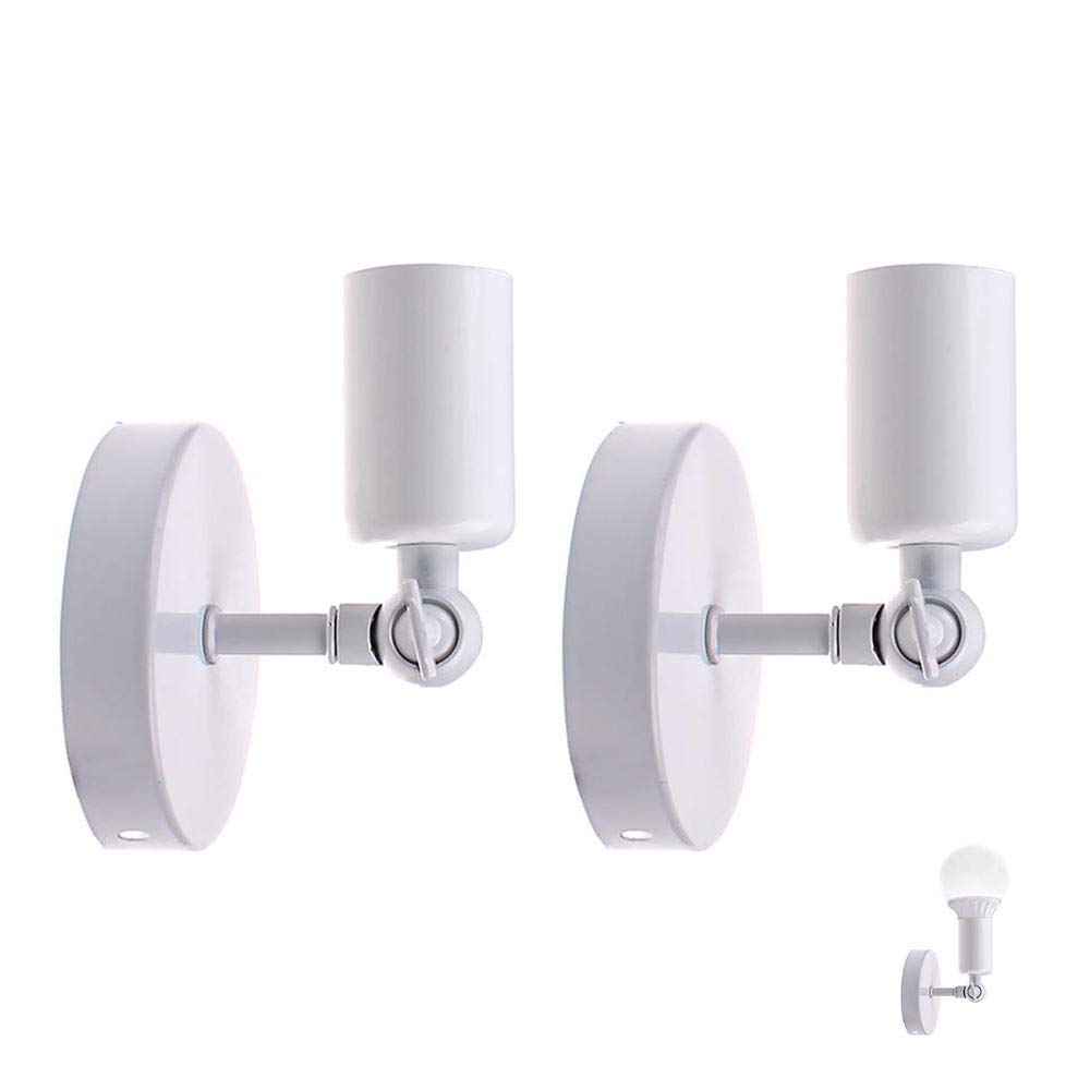 ChaoZan Metal Lámpara de pared Apliques de Pared E27 Moderno Creatividad Simple Hierro Luz de Pared Retro Portalámpara para Dormitorio Comedor Restaurante Sala Bar Decoración, 2 Piezas