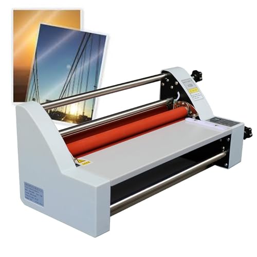 HEQIM Hot Cold Roller laminator 350mm, Automatic laminator, 110V/220V hot laminator for Single/Double Sided Lamination