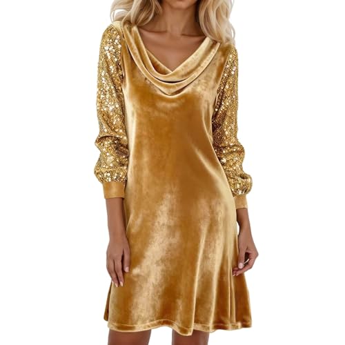 Robe à paillettes pour femme chic et élégante en velours