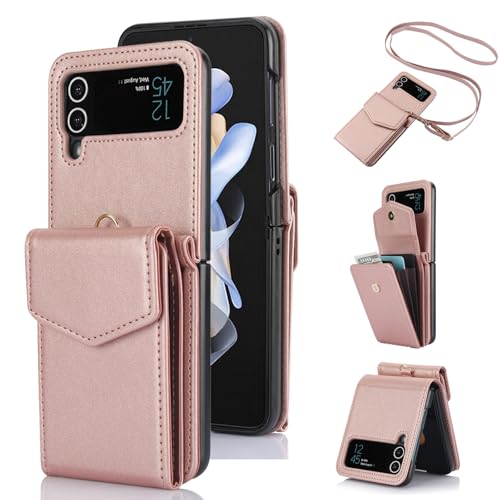 Coque Samsung Galaxy Z Flip 4 5G style portefeuille avec cordon pour vos sorties urbaines