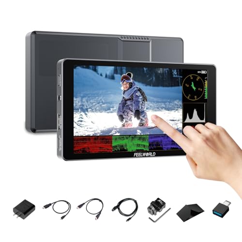 Image of FEELWORLD P6XL 6 inch Built-in Battery Touchscreen Camera Monitor -1200nit, Sunlight-Visible 4KHDMI 3D LUT, Professional Waveform /False Color,Ultra-Light Aluminium Field Monitor for DSLR /Mirrorless