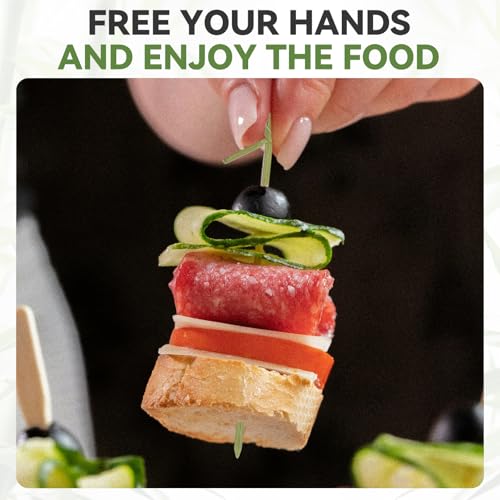 image for HOPELF 200PCS Cocktail Picks Bamboo Skewers for Appetizers, Fancy Toot