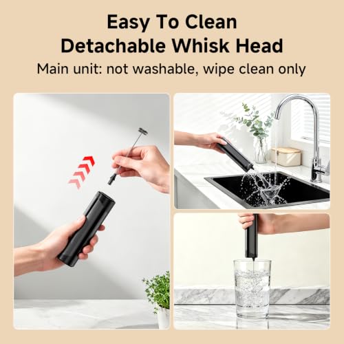 Rechargeable Milk Frother Handheld, Rich Foam in Seconds, Removable Dishwasher, Dual Coil Whisk Head Electric Coffee Frother, Electric Drink Mixer for Latte, Cappuccino, Hot Chocolate - image 5