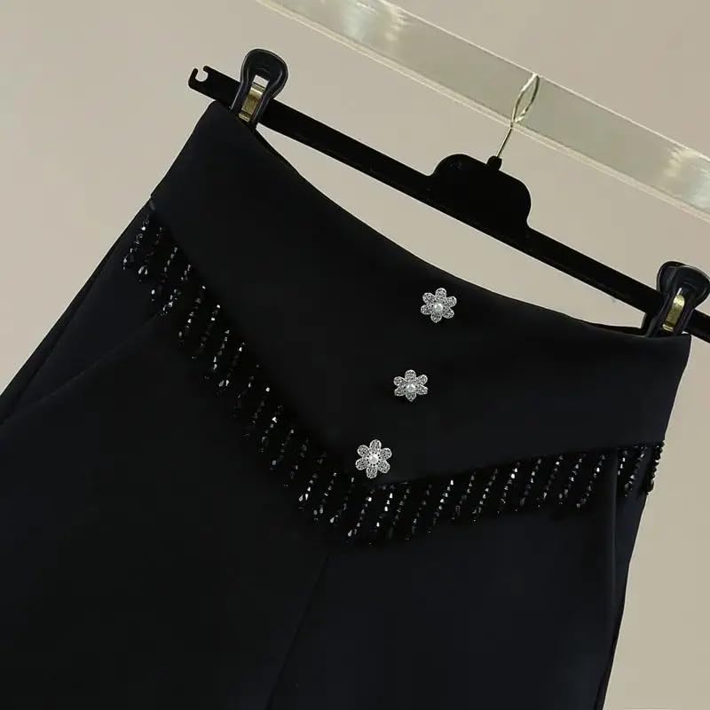 Casual Summer High Waist Suit with Shorts for Women Tassel Flower Woman Short Pants