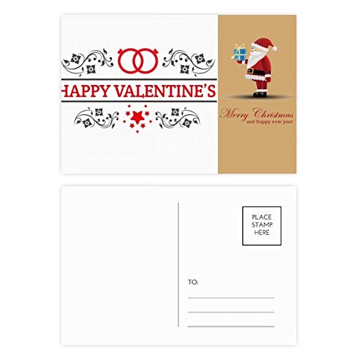 Cartes postales remerciement Saint-Valentin rouge/noir lot de 20 pour correspondances