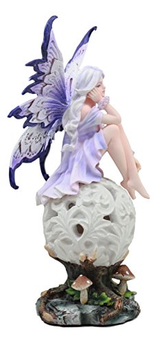 Estatua hada amatista con luz LED multicolor de 10.25 in miniatura 3