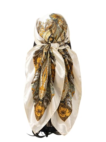 Floerns Women's Paisley Vintage Bandana Silk Satin Square Head Scarf Hair Scarves