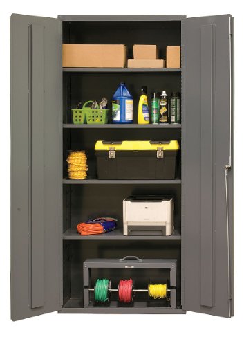 Durham 16 Gauge Welded Steel Industrial Duty Strength Storage Cabinet, 2603-4S-95, 4 Adjustable Shelves