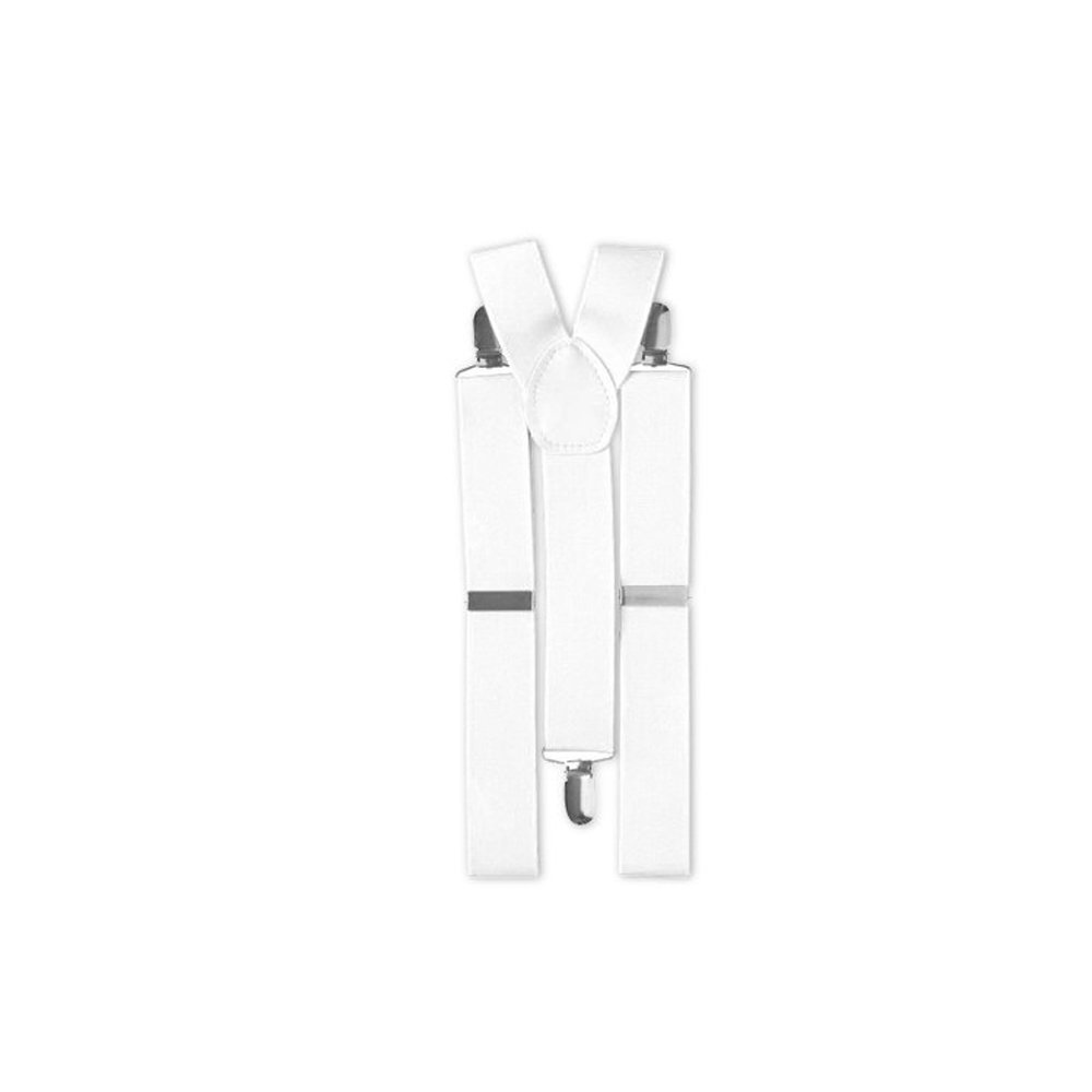 Mytoptrendz Men's White Wide Braces Mytoptrendz® Wo Adjustable K Suspender Braces 35Mm Wide Traditional Y Back Clip On Braces With Metal Clips For Unisex Fancy Dress (White)