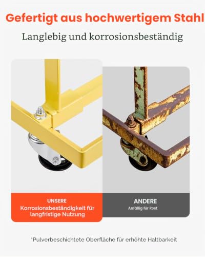 VEVOR Motorständer Motorhebewagen (340 kg belastbar) mit Einstellbarer Breite & Länge, Hochleistungs-Motorhalterung aus Stahl mit 4 Lenkrollen und 2 Ratschenbändern, geeignet für die meisten Motoren