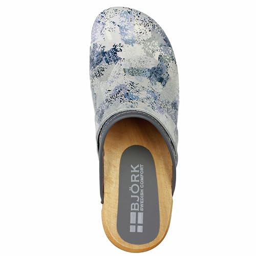 Image of Bjork Maja Wood Open Back Leather Clogs